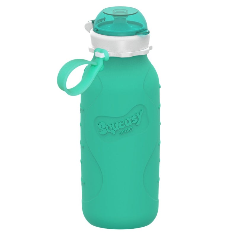 Squeasy Snacker Blue 16 oz Squeasy Snacker Spill Proof Silicone Reusable Pouch - For Soft Foods & Liquids - Water, Apple Sauce, Yogurt, Smoothies, Baby Food - Dishwasher Safe - Image 1